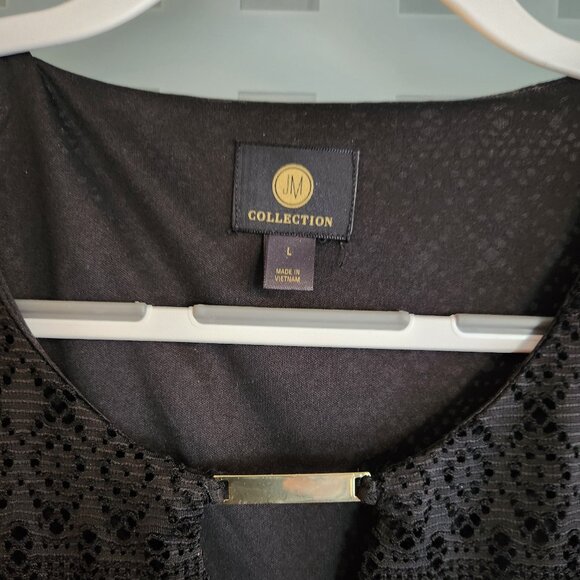 JM Collection: Black Casual Top (size L, worn once) - Picture 2 of 6